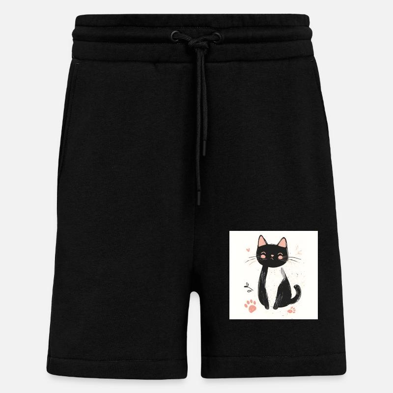 POD Chat empreinte 2 - Short bio décontracté fabriqué en UE - SOLID BLACK