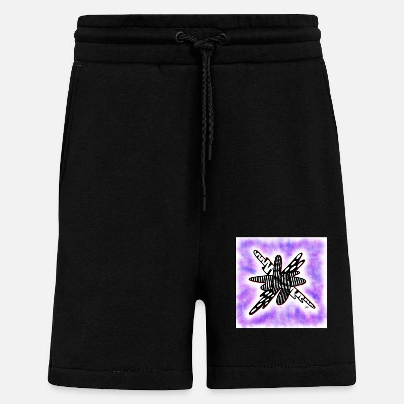 Creative patterned blob on violet - Shorts - made by SPREAD - SOLID BLACK