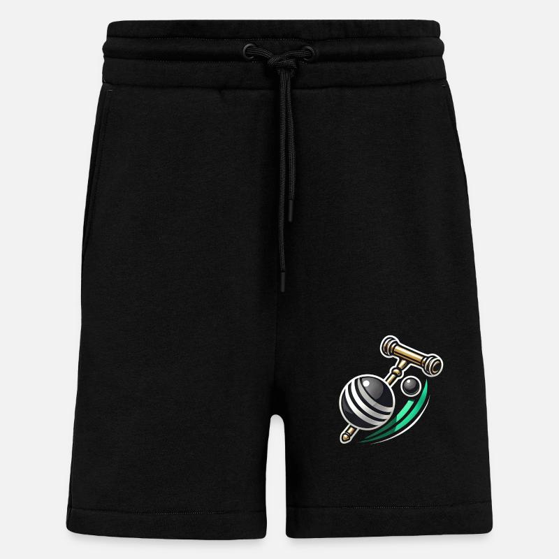 Logo du croquet - Short bio décontracté fabriqué en UE - SOLID BLACK