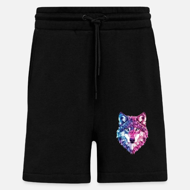 Wolf Crystals Fantasy - Shorts - made by SPREAD - SOLID BLACK
