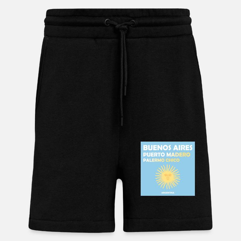 Buenos Aires, Argentine - Short bio décontracté fabriqué en UE - SOLID BLACK