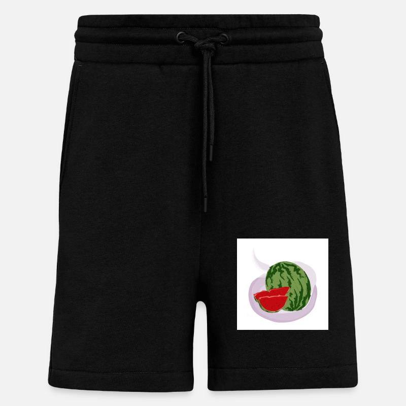 Pastèque rouge - Short bio décontracté fabriqué en UE - SOLID BLACK