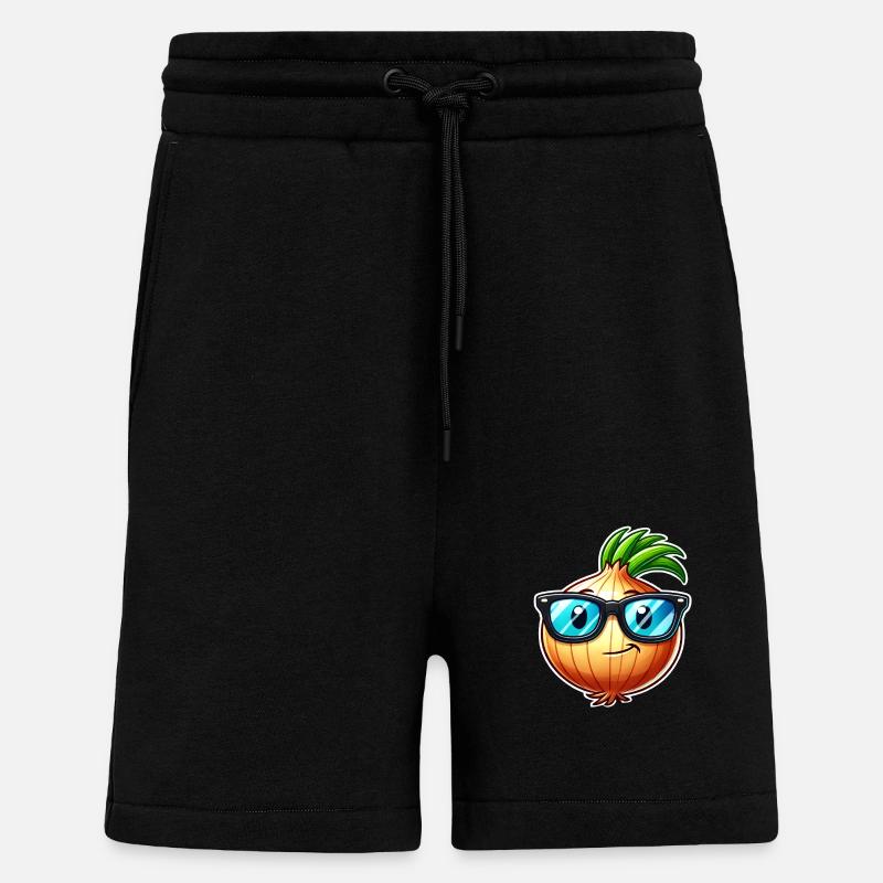 Oignon frais – design végétal élégant - Short bio décontracté fabriqué en UE - SOLID BLACK