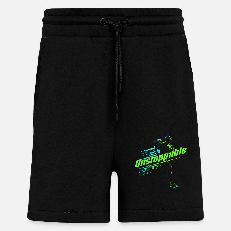 Running design - "Unstoppable" - Short bio décontracté fabriqué en UE - SOLID BLACK