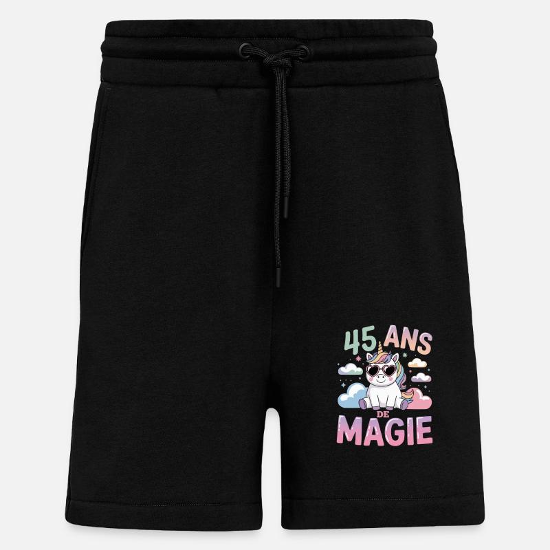 45 ans de magie - Short bio décontracté fabriqué en UE - SOLID BLACK