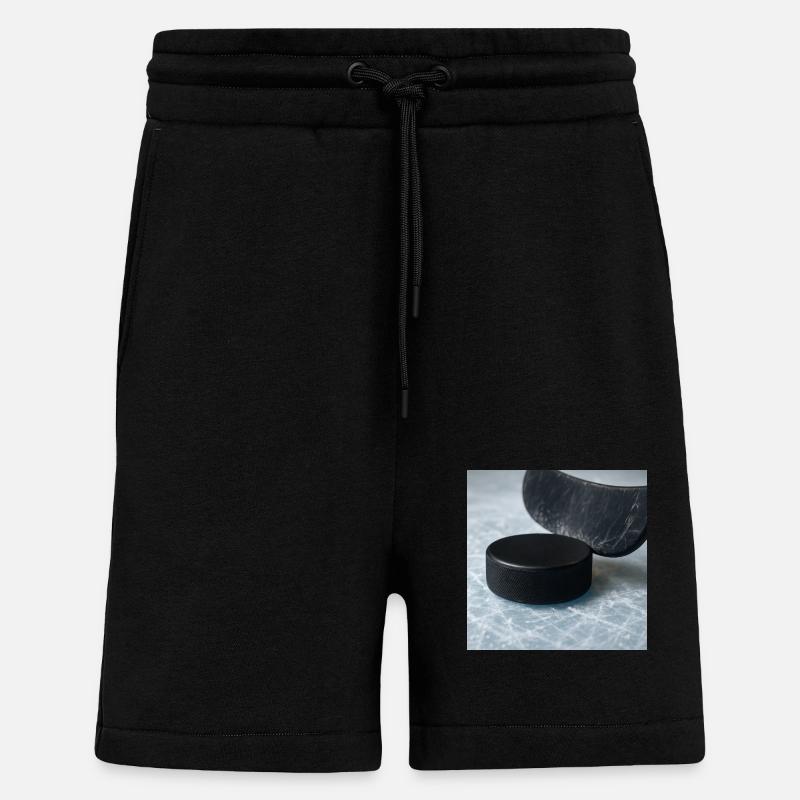 Hockey - Stick and puck - Shorts - made by SPREAD - SOLID BLACK