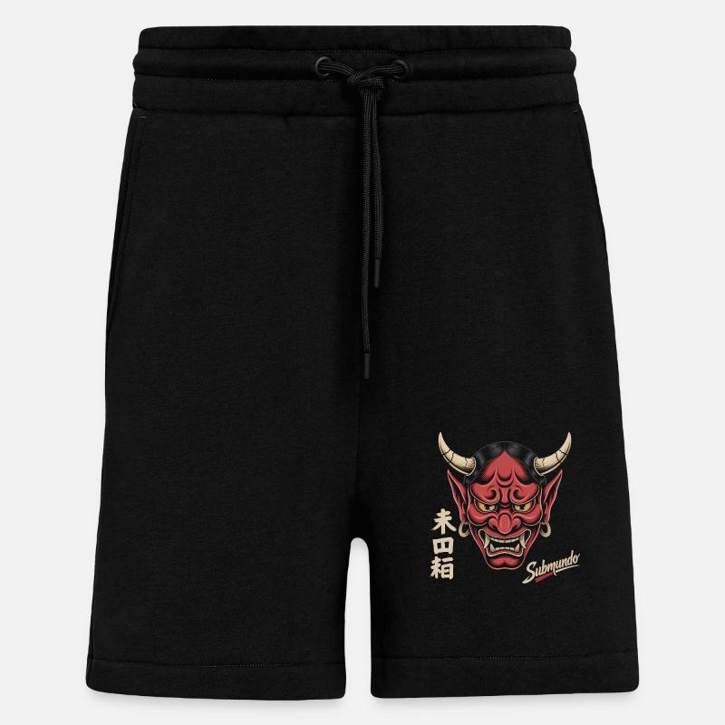 Japanese mask - Shorts - made by SPREAD - SOLID BLACK