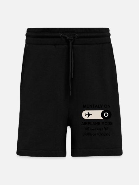 Mentally on Airplane Mode - Shorts - made by SPREAD - SOLID BLACK