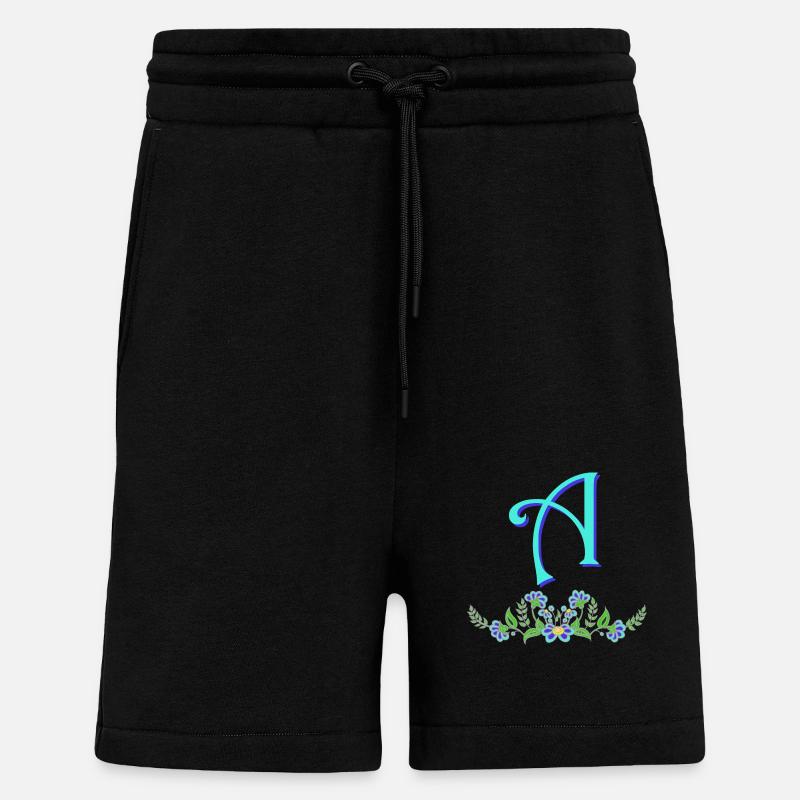 une fleur bleue - Short bio décontracté fabriqué en UE - SOLID BLACK