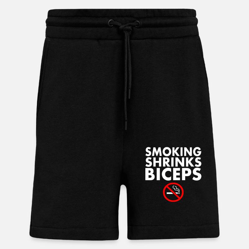 Smoking shrinks the biceps - Shorts - made by SPREAD - SOLID BLACK