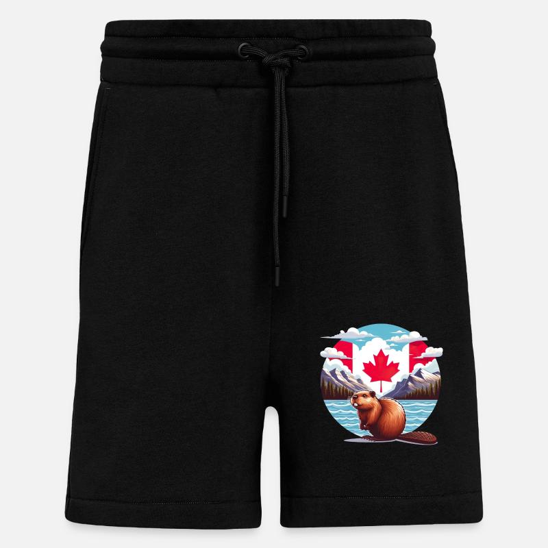 Canada Bieber 6 - Short bio décontracté fabriqué en UE - SOLID BLACK