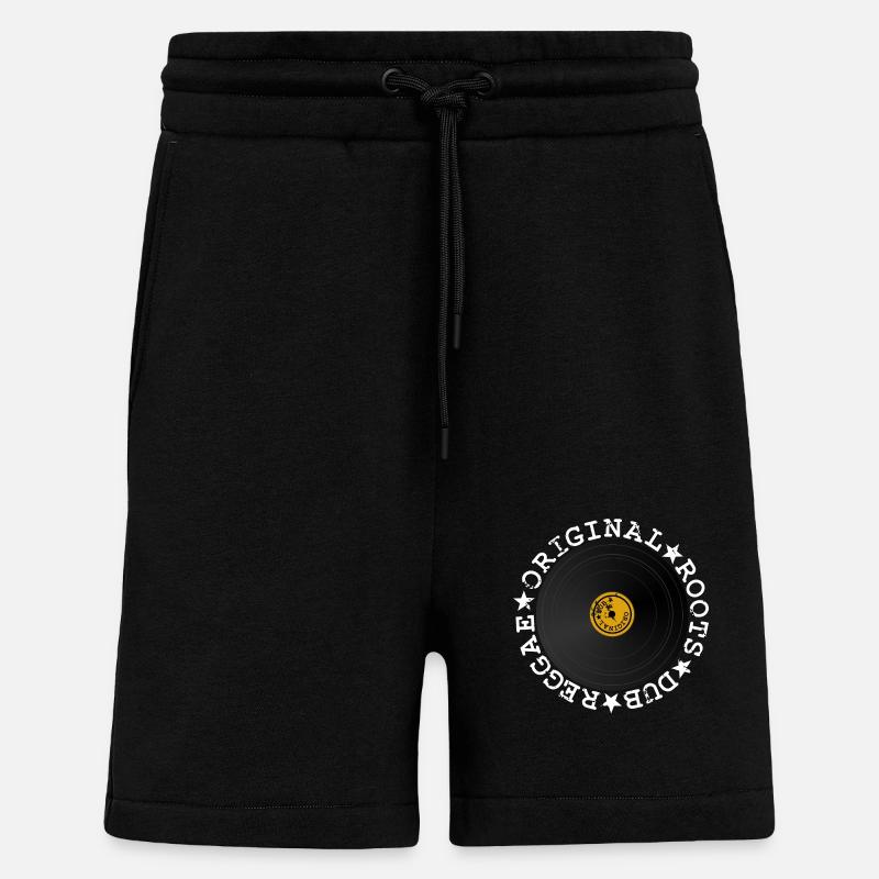 Disque vinyle Dub Reggae - Short bio décontracté fabriqué en UE - SOLID BLACK