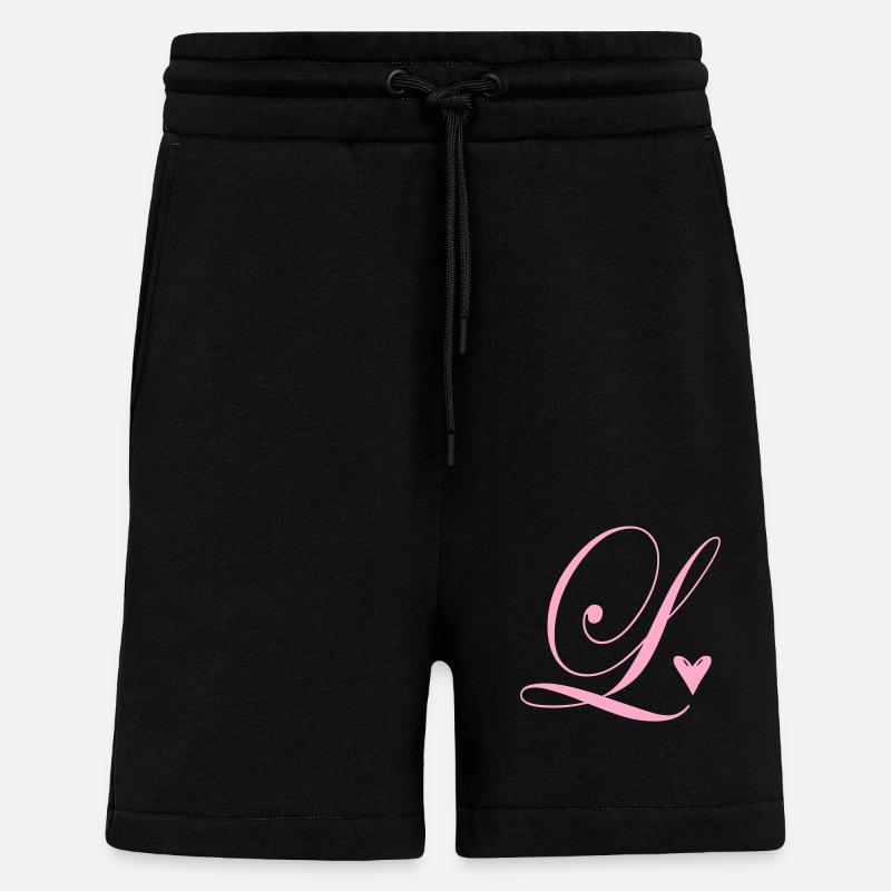 Monogram L Heart Vine - Shorts - made by SPREAD - SOLID BLACK