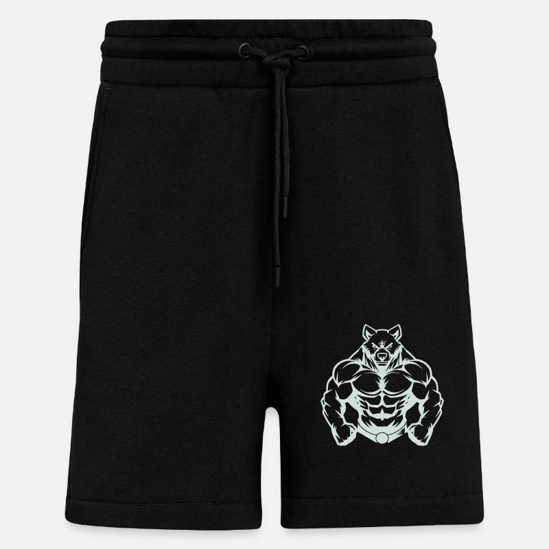 Bande dessinée ours - Short bio décontracté fabriqué en UE - SOLID BLACK