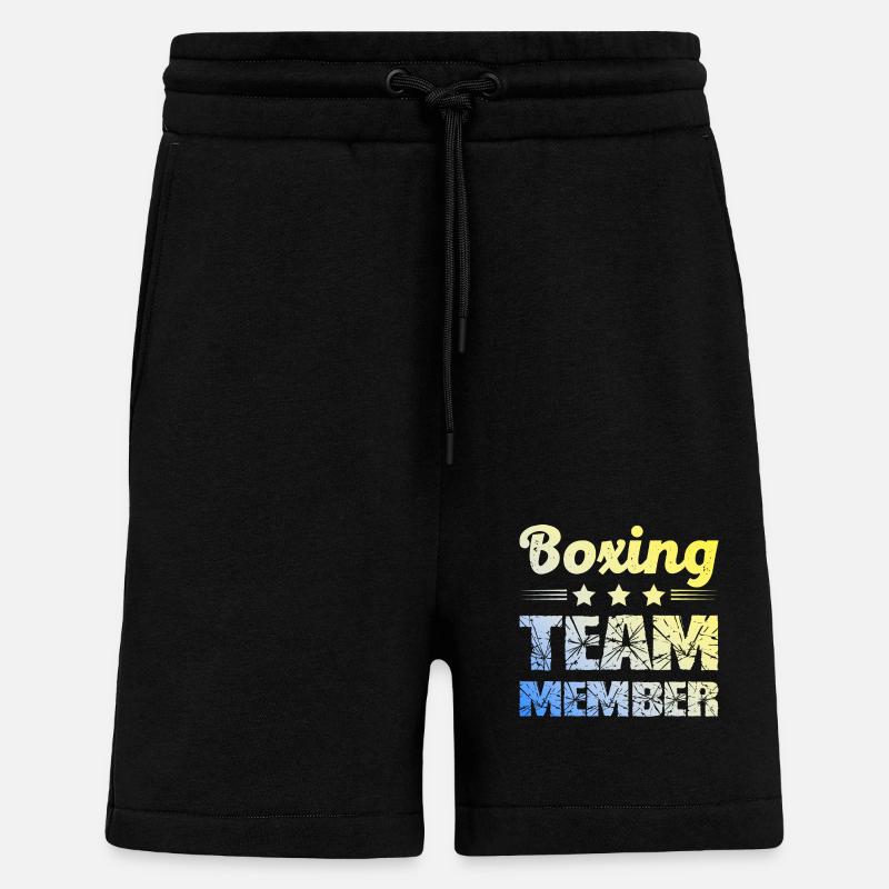 Équipe de boxe - Short bio décontracté fabriqué en UE - SOLID BLACK