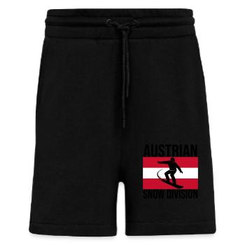 T-shirt de snowboard Austrian Snow Division - Short bio décontracté fabriqué en UE - SOLID BLACK - Devant