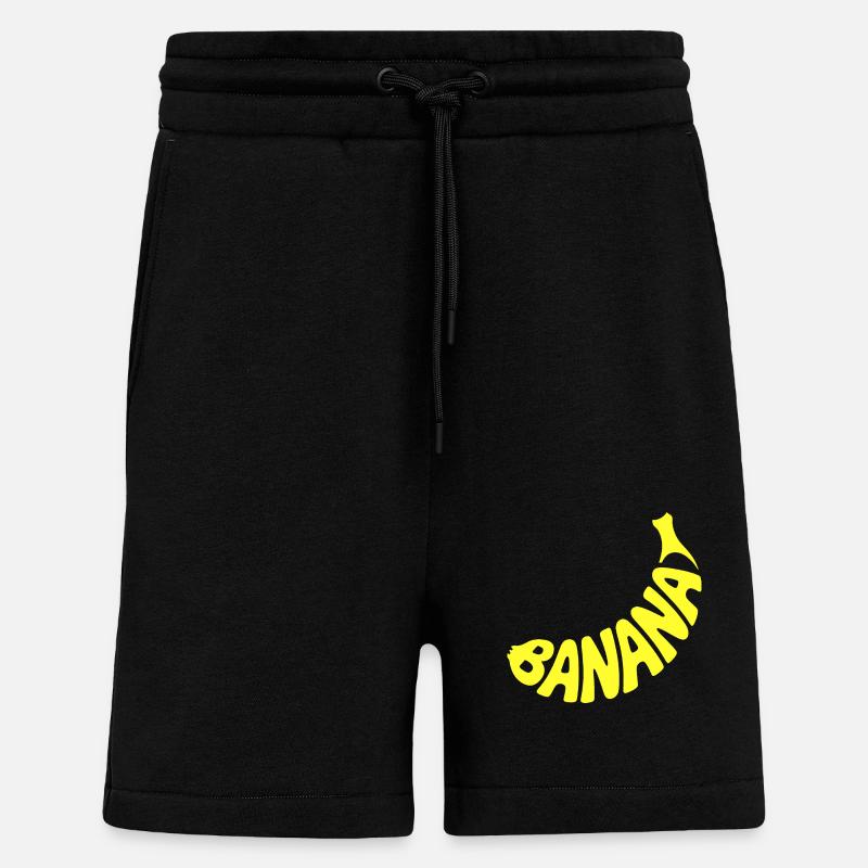 Banane - Logo de fruit cool - Short bio décontracté fabriqué en UE - SOLID BLACK
