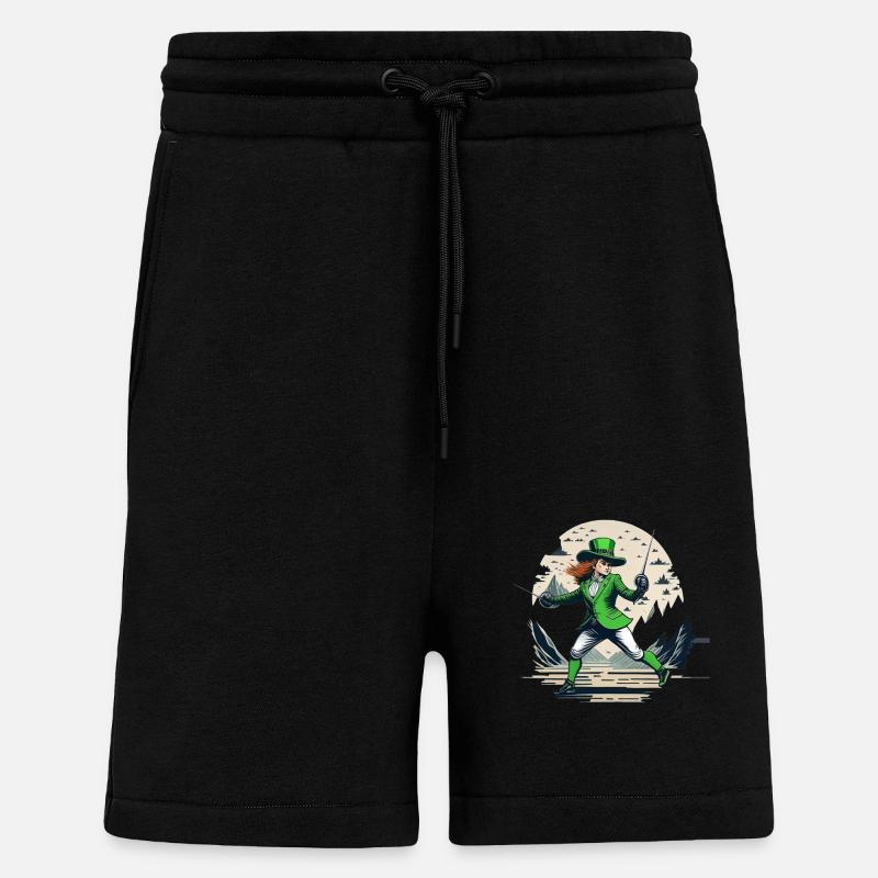 Clôture Trèfle de la Saint-Patrick - Short bio décontracté fabriqué en UE - SOLID BLACK