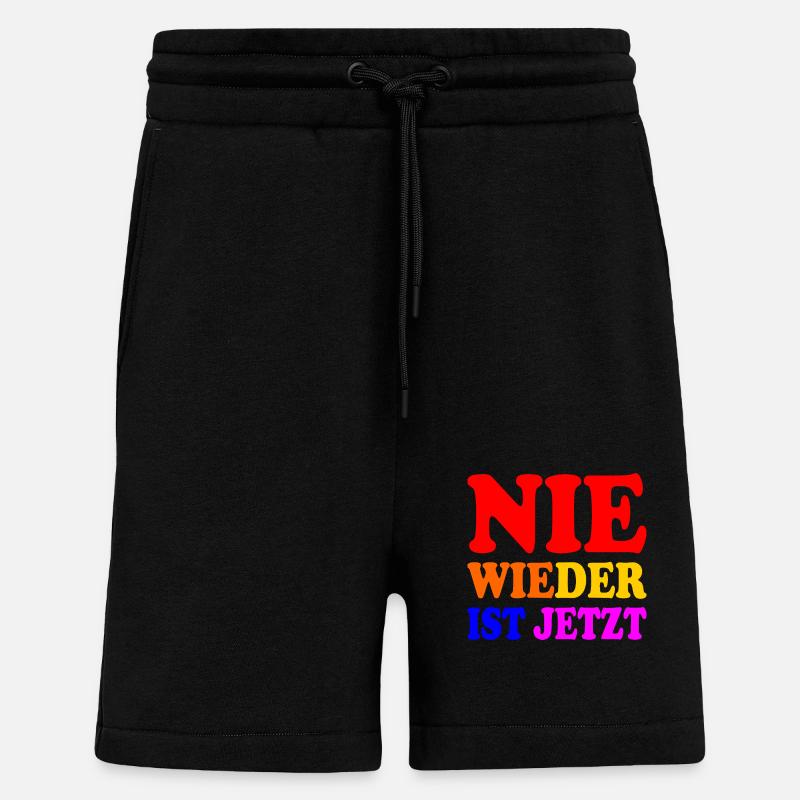 Plus jamais, c’est maintenant - Short bio décontracté fabriqué en UE - SOLID BLACK