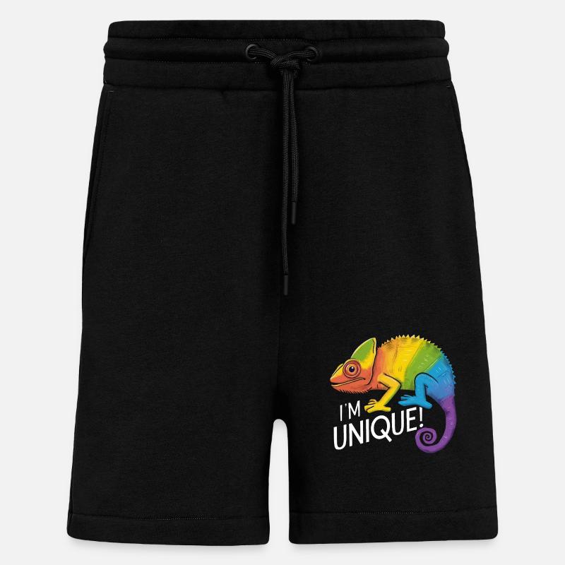 vibrant chameleon "I'm Unique!" - Shorts - made by SPREAD - SOLID BLACK