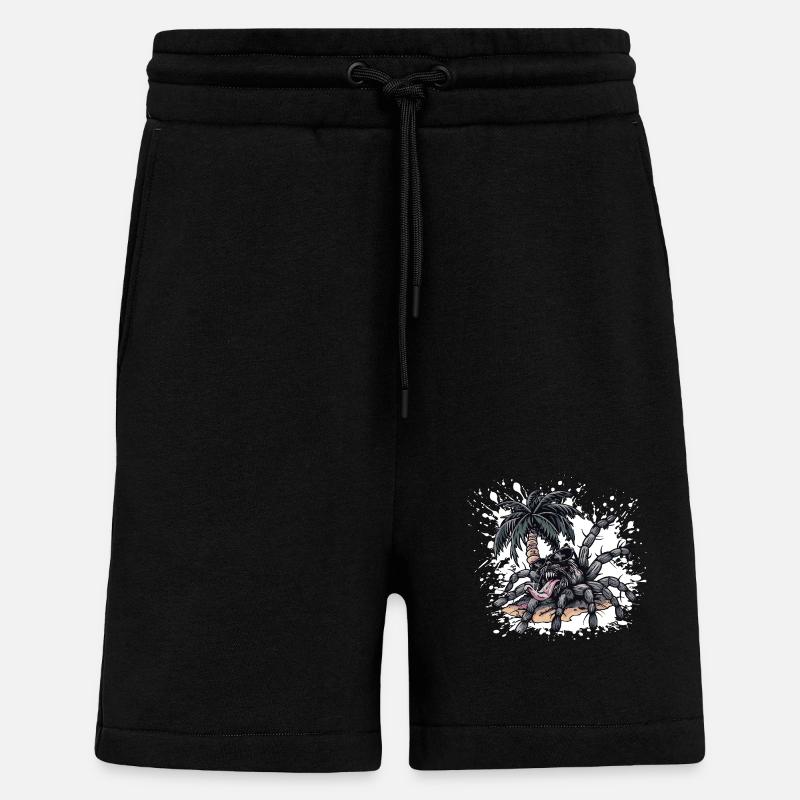 Tarantula Island Palm Tree - Shorts - made by SPREAD - SOLID BLACK