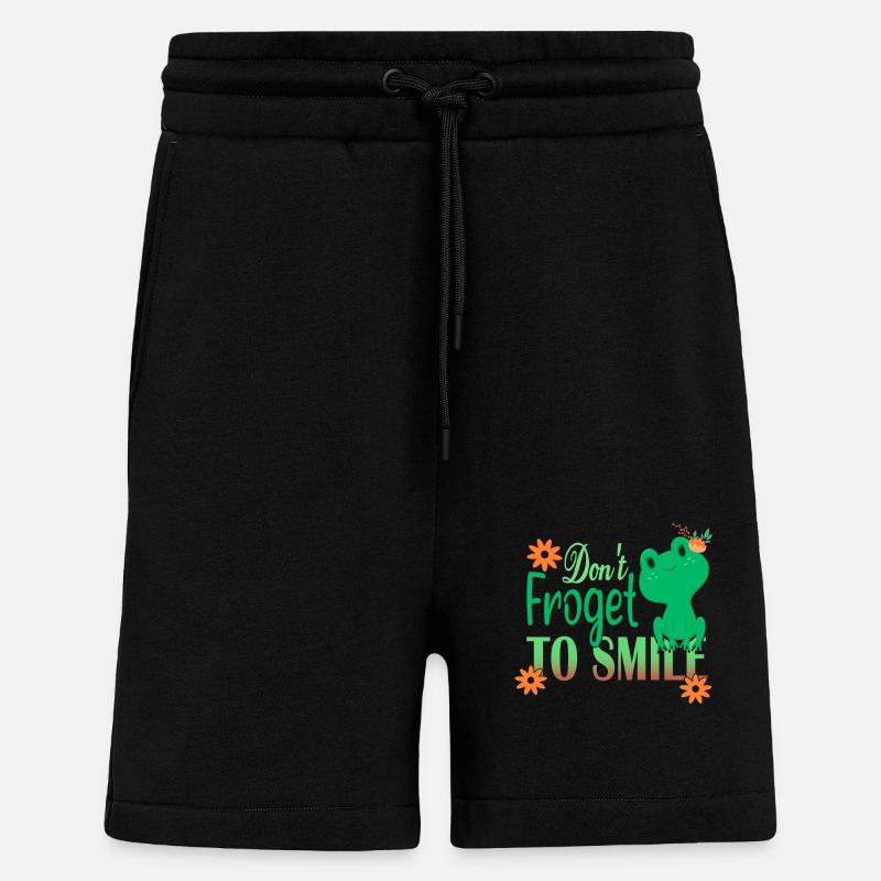Don't Froget to smile - Shorts - made by SPREAD - SOLID BLACK