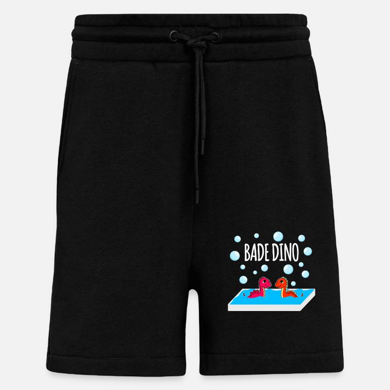 Baignade des dinos - Short bio décontracté fabriqué en UE - SOLID BLACK
