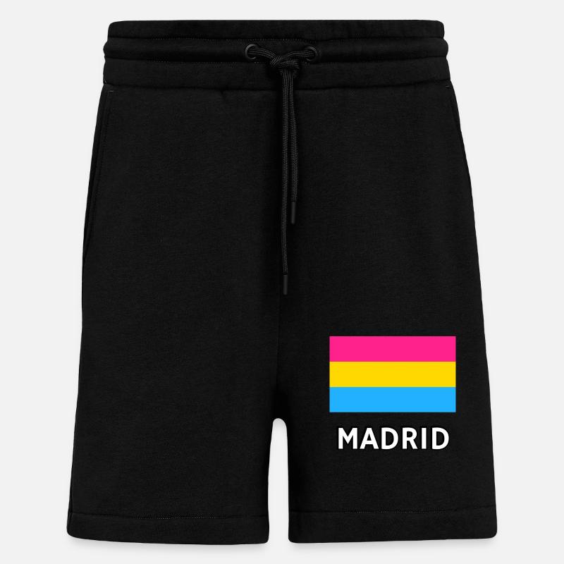 Pan Pride Drapeau Madrid - Short bio décontracté fabriqué en UE - SOLID BLACK