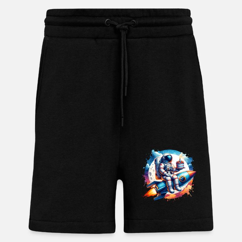 Astronaut Rocket Birthday - Shorts - made by SPREAD - SOLID BLACK