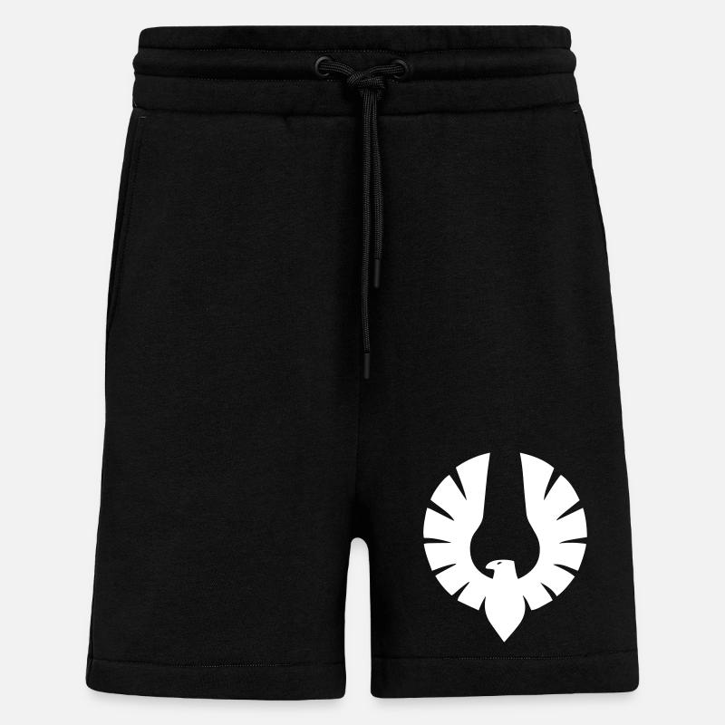 Eagle in Circle Shape - Shorts - made by SPREAD - SOLID BLACK