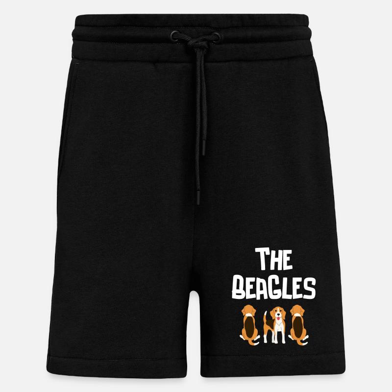 beagle, chasse, chien de chasse - Short bio décontracté fabriqué en UE - SOLID BLACK