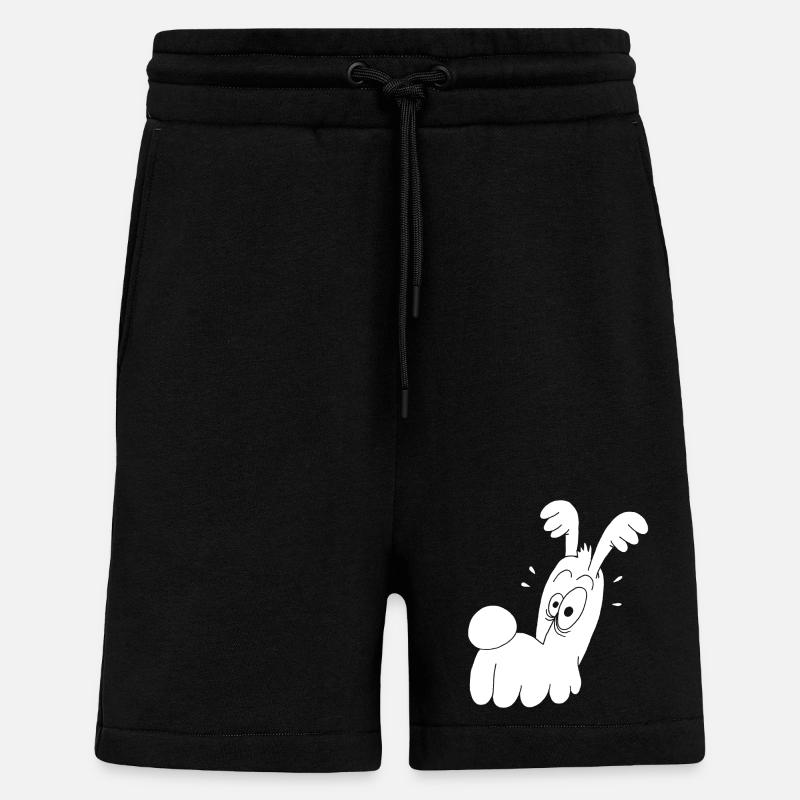 Chien blanc rigolo - Short bio décontracté fabriqué en UE - SOLID BLACK