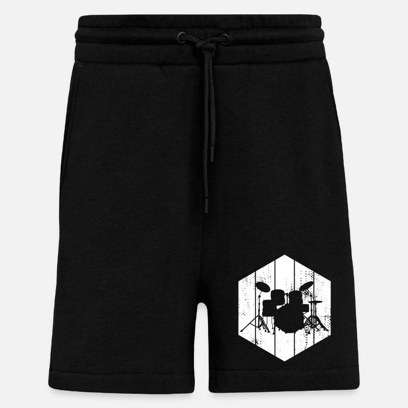 Drumset Zeichnung - Shorts - made by SPREAD - SOLID BLACK