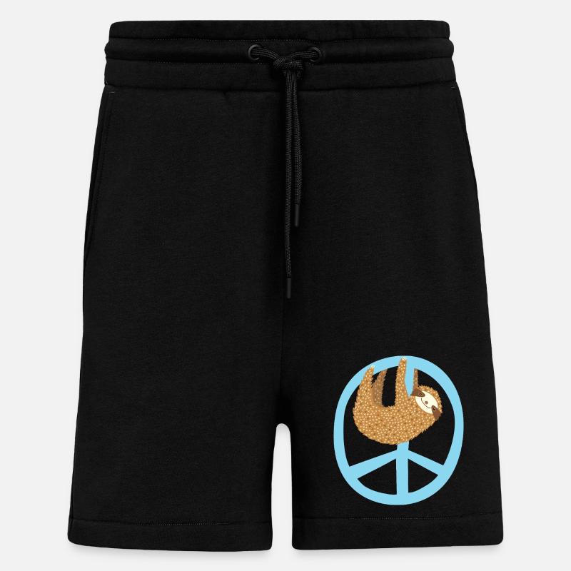 Faultier Peacezeichen - Shorts - made by SPREAD - SOLID BLACK