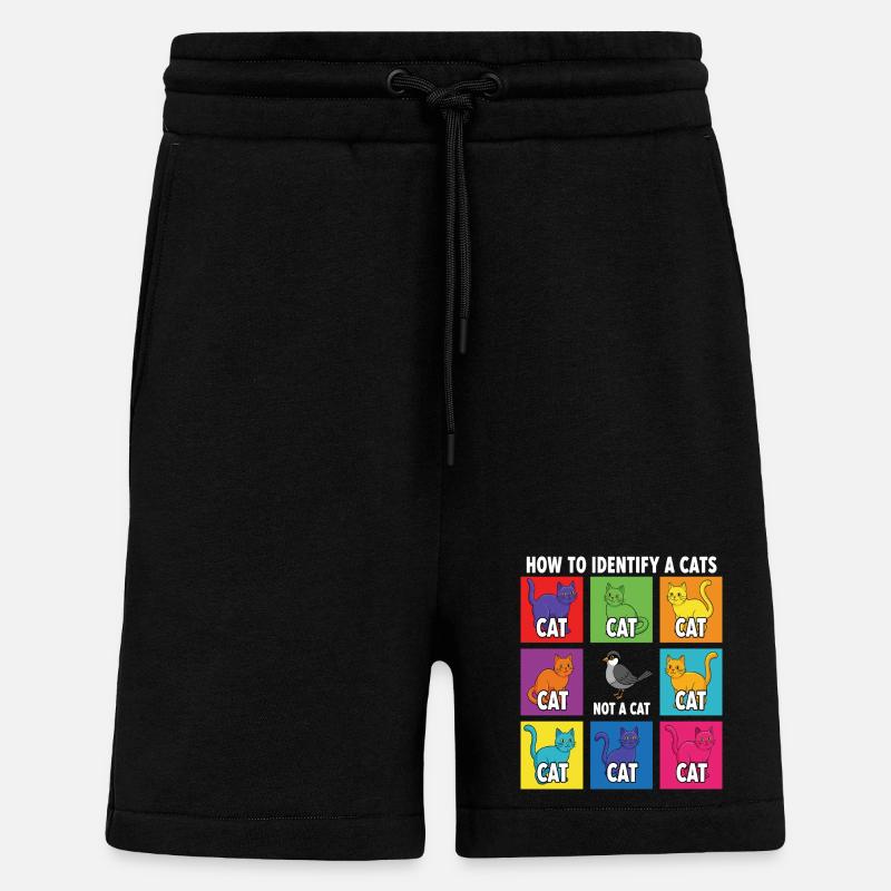 Cat Identification Guide - Shorts - made by SPREAD - SOLID BLACK