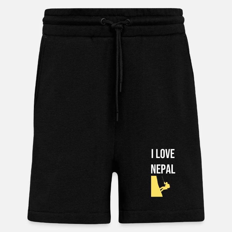 Népal Sweat à capuche d’extérieur - Short bio décontracté fabriqué en UE - SOLID BLACK