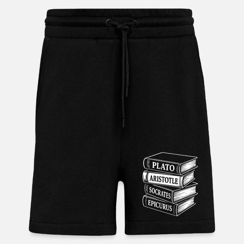 Philosophes classiques Livre Stack Design - Short bio décontracté fabriqué en UE - SOLID BLACK