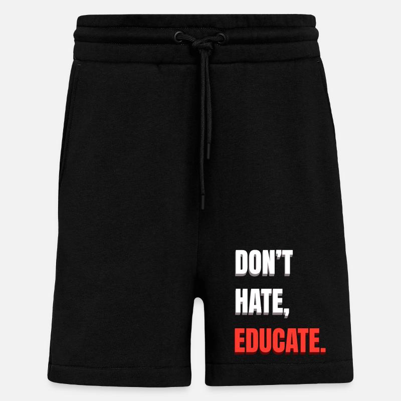 Ne détestez pas éduquer - Short bio décontracté fabriqué en UE - SOLID BLACK