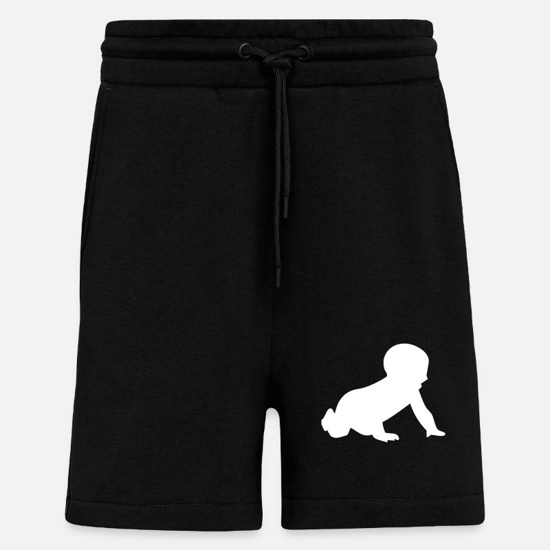 Krabbelnde Baby-Silhouette - Shorts - made by SPREAD - SOLID BLACK