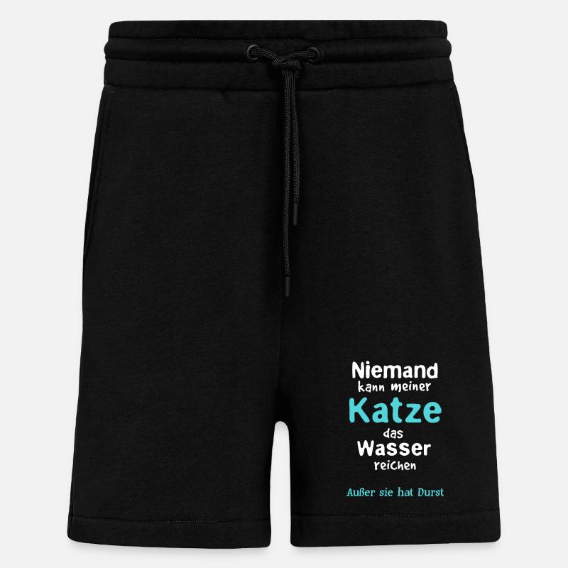 Katze Wasser reichen - Shorts - made by SPREAD - SOLID BLACK