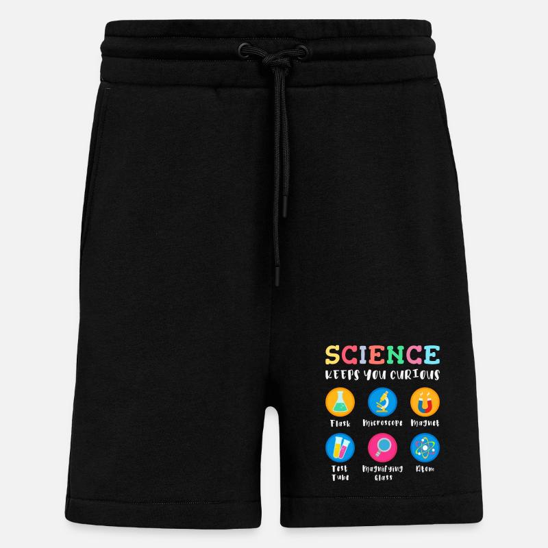 La science suscite la curiosité - Short bio décontracté fabriqué en UE - SOLID BLACK