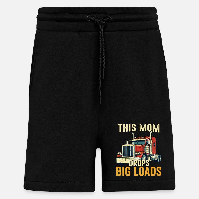 Lkw-Fahrer, Mutter, Sattelzugfahrerin, Mutter - Shorts - made by SPREAD - SOLID BLACK