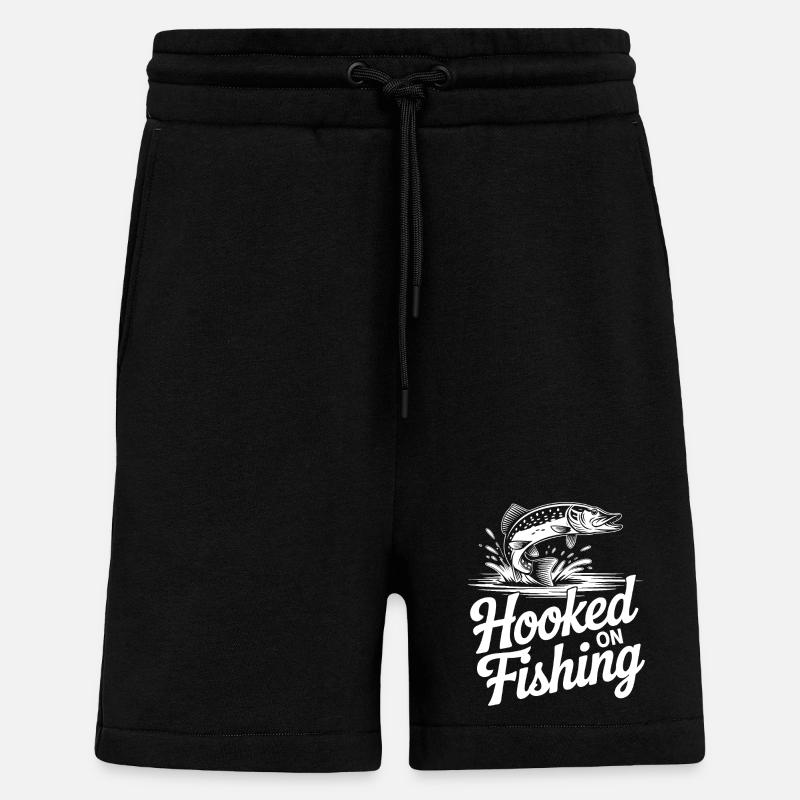 Accro à la pêche - Short bio décontracté fabriqué en UE - SOLID BLACK