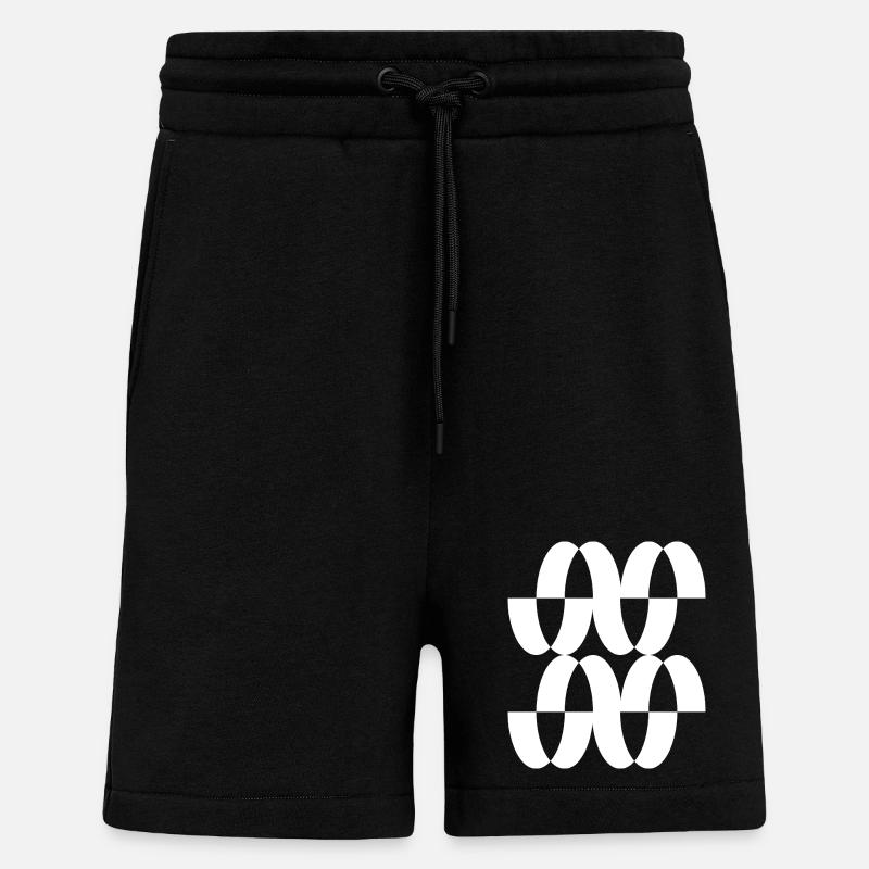 Maillage en anneau entrelacé - Short bio décontracté fabriqué en UE - SOLID BLACK