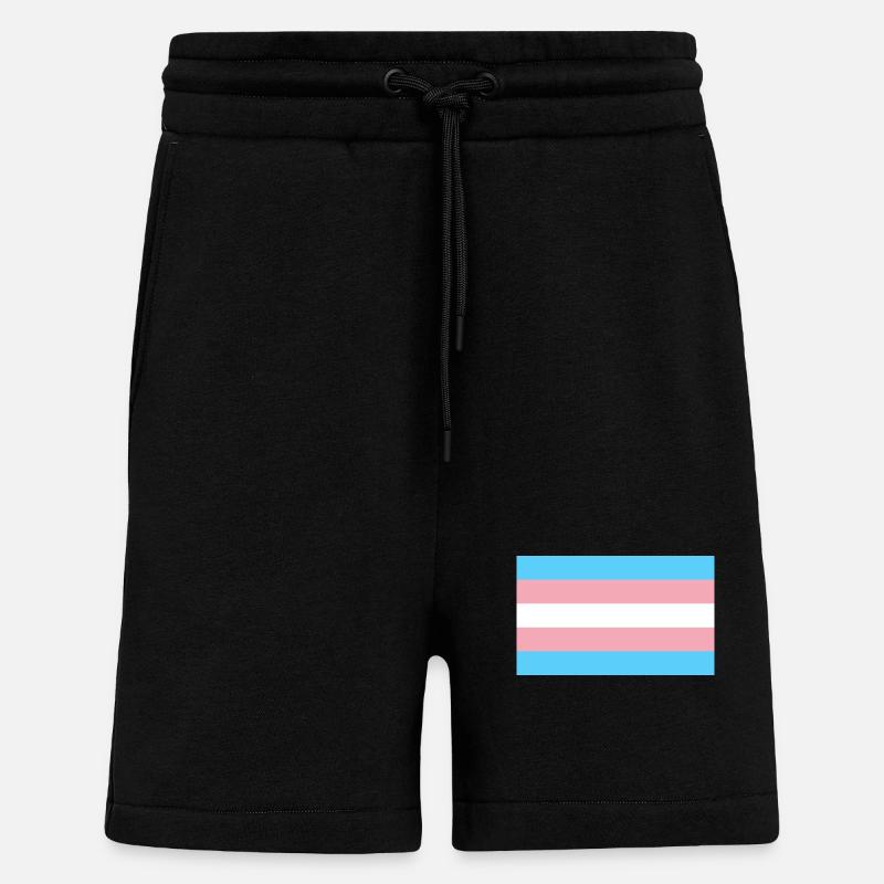 Drapeau trans - Short bio décontracté fabriqué en UE - SOLID BLACK