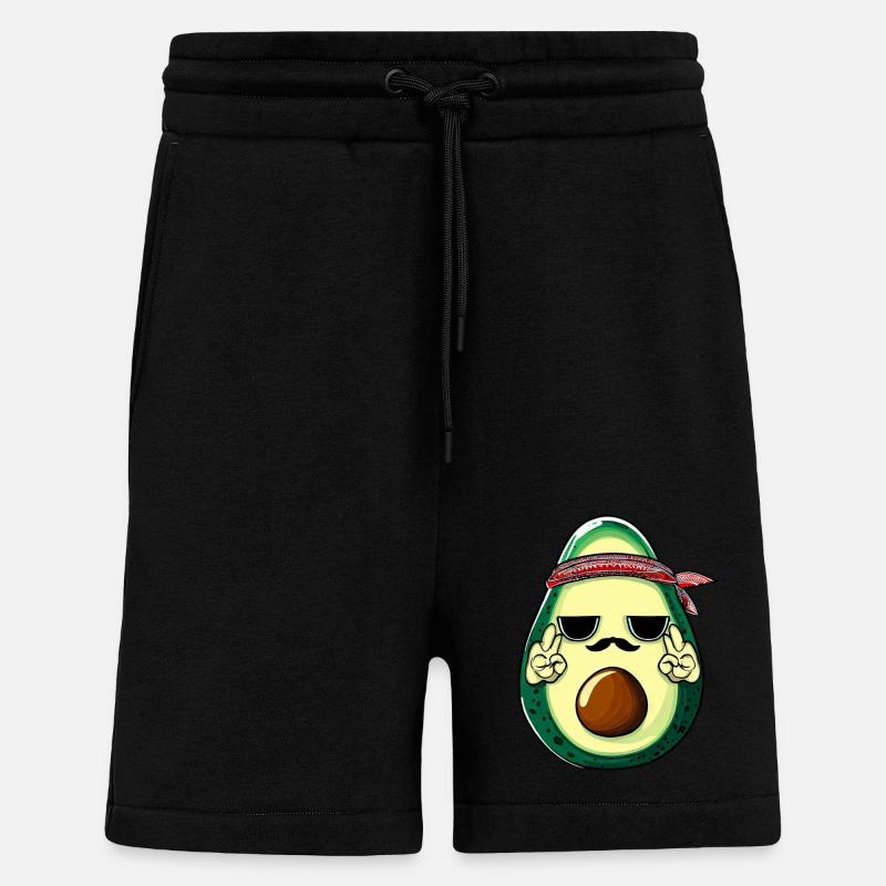 Hippie Avocado mit Bart - Shorts - made by SPREAD - SOLID BLACK