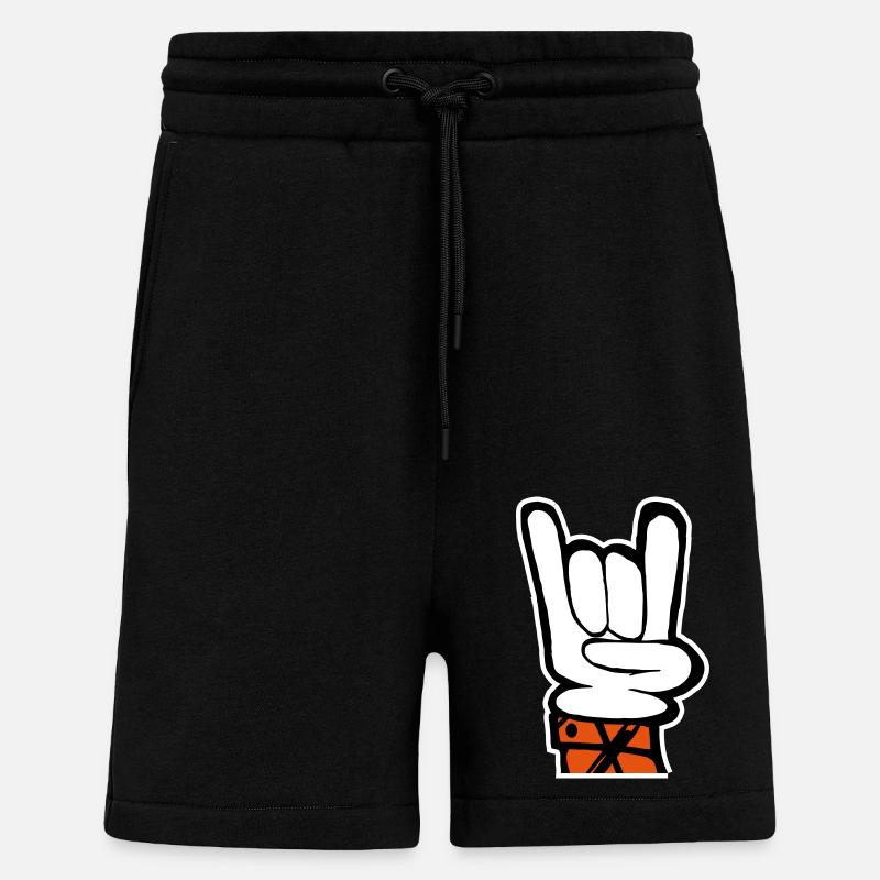 Hand Rock Pommesgabel - Shorts - made by SPREAD - SOLID BLACK