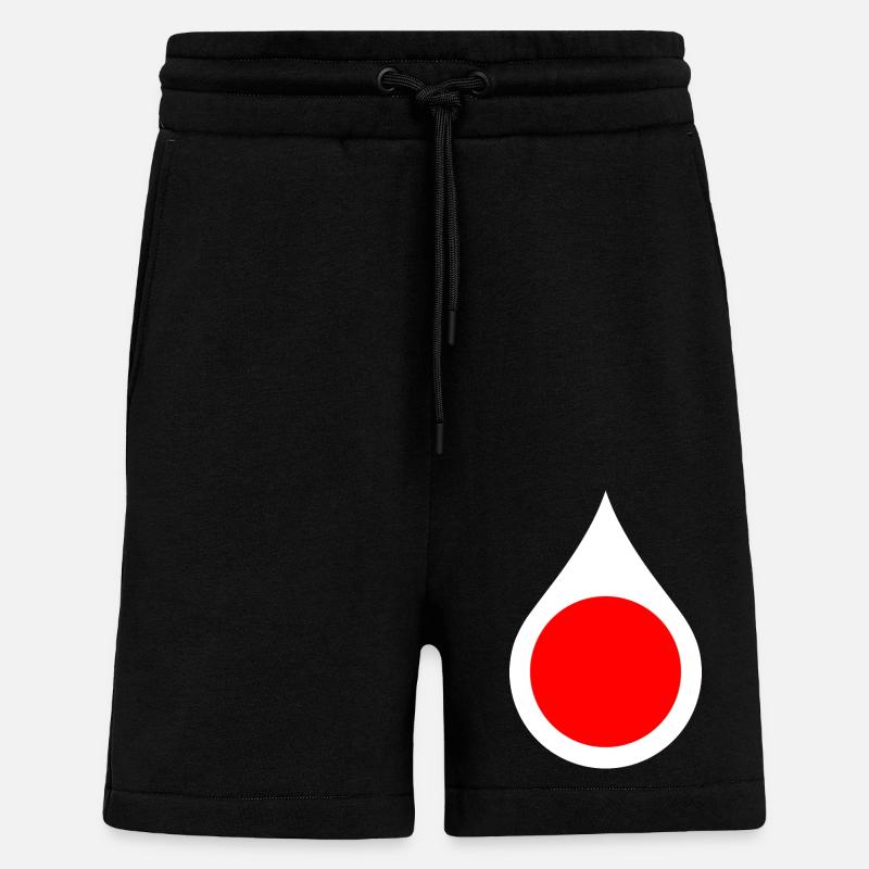 Drapeau du Japon - Short bio décontracté fabriqué en UE - SOLID BLACK