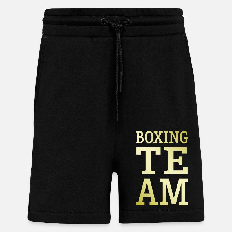 Équipe de boxe - Short bio décontracté fabriqué en UE - SOLID BLACK