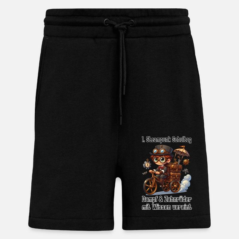 Première journée d’école Steampunk - Short bio décontracté fabriqué en UE - SOLID BLACK